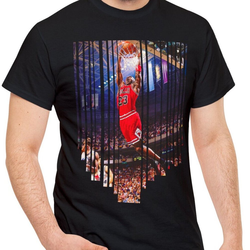 Micheal Jordan Slam Dunk Basketball T-Shirt Men's T Shirt Tee Cotton S M L XL